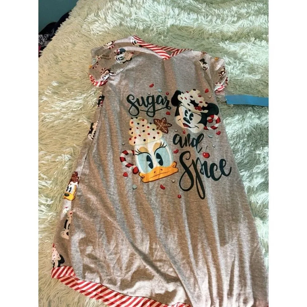 Disney Girls Size 9/10 Christmas Sugar & Spice Short Sleeve Night Gown